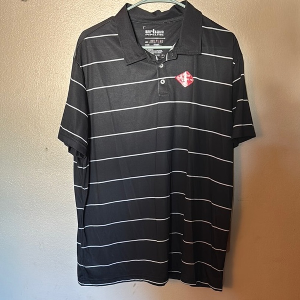 Urban Pipeline Black Striped Men's Polo Shirt
